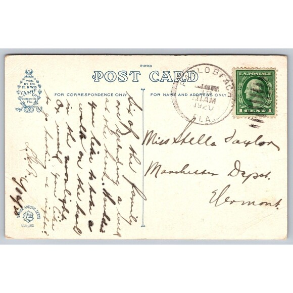 Postcard Florida Pablo Beach Moonlight on the Ocean Posted 1920 Stamp Sand FL - Picture 2 of 2